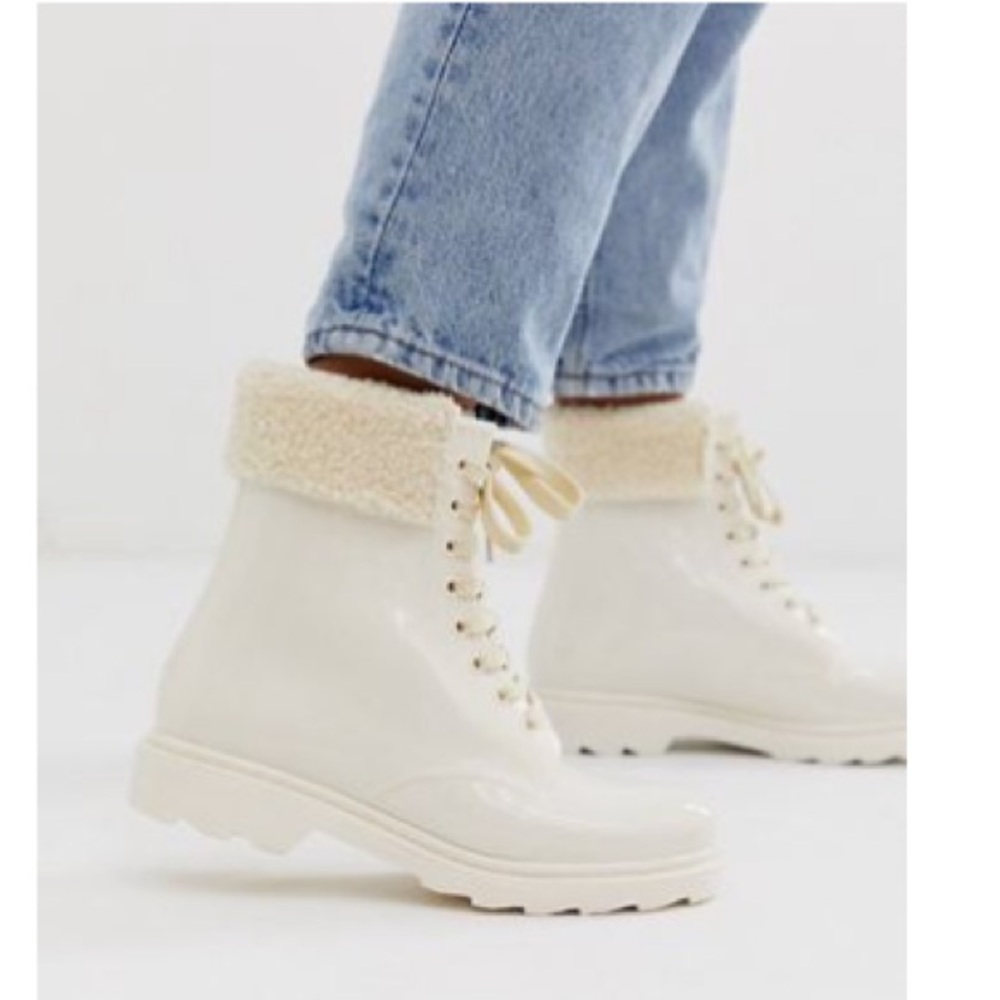 Asos Rainboots Teddy fur Trim